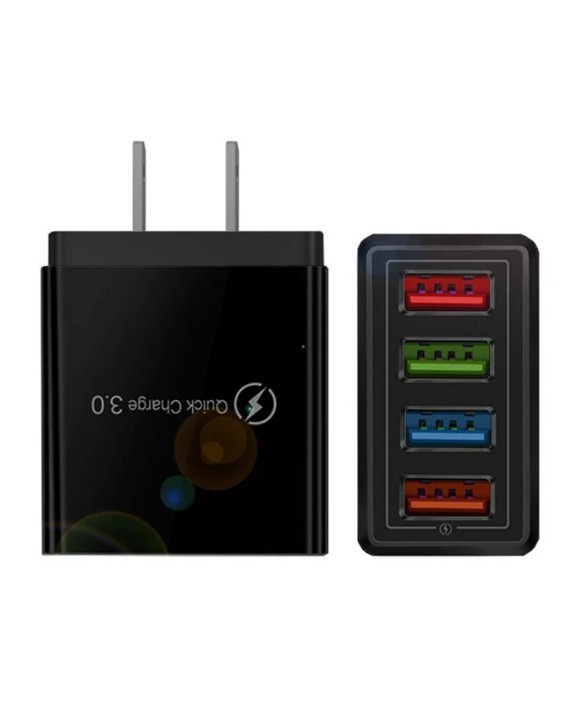 USB Wall Charger Plug Block Cube 4 Port Portable Quick Charger